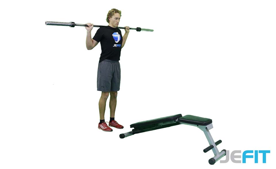 Barbell Decline Bench Lunge