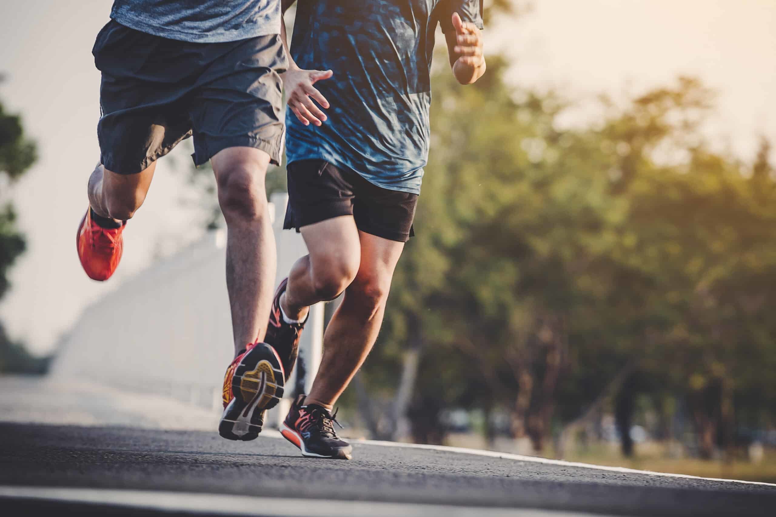 people running at city park